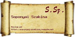 Soponyai Szabina névjegykártya